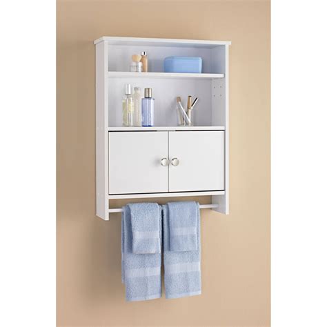 With little room for an extra cabinet or standing shelves, one of the best. Mainstays 2-Door Bathroom Wall Cabinet, White - Walmart.com