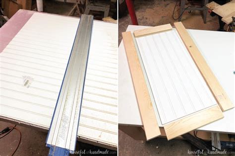 Then, cut 4 panels out of 1 by 6 lumber for the base panels and top bracers, and cut 4 more panels for the face of the cabinet. How to Build Cabinet Doors Cheap - Houseful of Handmade