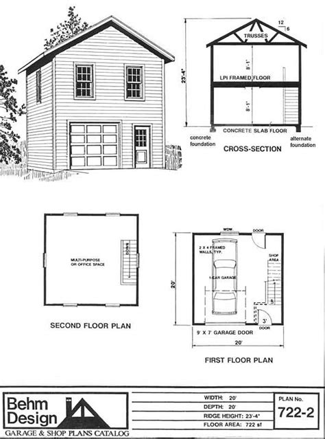 This is a pdf plan available for instant download. one car garage plans | Garage shop plans, Garage apartment plans, Garage plans
