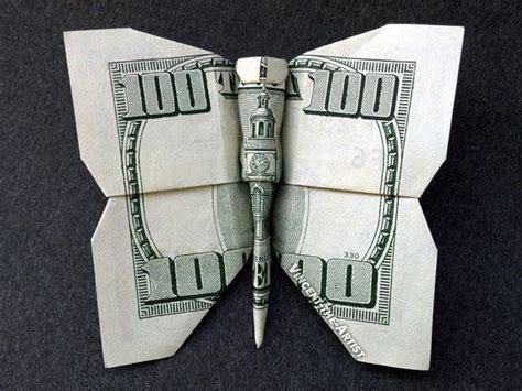 Money Origami Butterfly Made With A 100 Bill Designed By Won Park