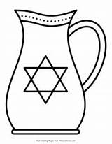 Hanukkah Coloring Oil Pitcher Pages Primarygames Pdf Printable sketch template