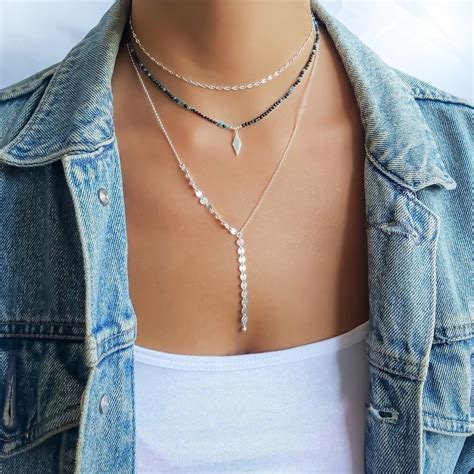 Dainty Sterling Silver Y Lariat Necklace Minimalist Jewelry For Women