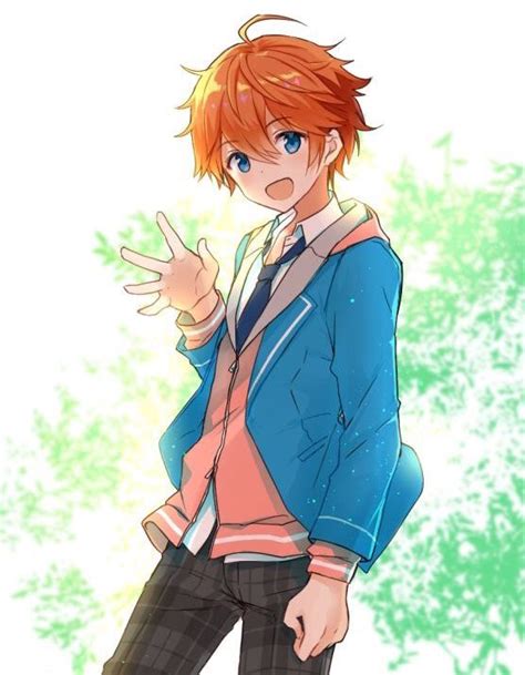 Anime Boy With Orange Hair And Blue Eyes