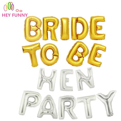 9pcsset Bride To Be Gold Silver Foil Balloon Bachelorette Hen Party