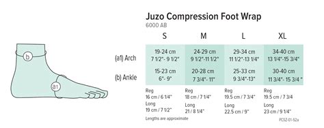Juzo Foot Compression Wrap Size Chart