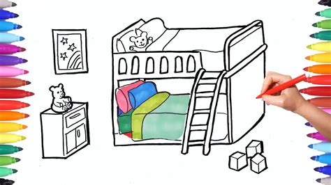 How to draw roses for kids. How to Draw a Children Bedroom with Bunk Bed | Drawing and ...
