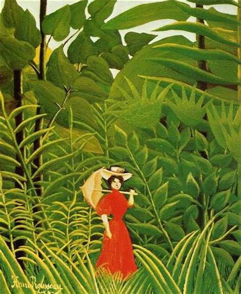 Woman In Red In The Forest C1907 Henri Rousseau