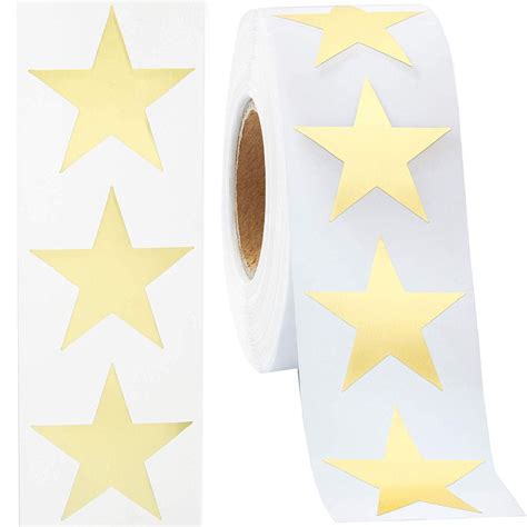 Gold Foil Star Sticker Labels 1000 Count 15 Inches