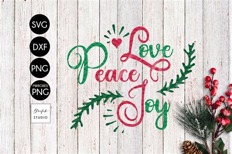 Love Peace Joy Christmas Svg File Dxf File Png File Svgs Design Bundles
