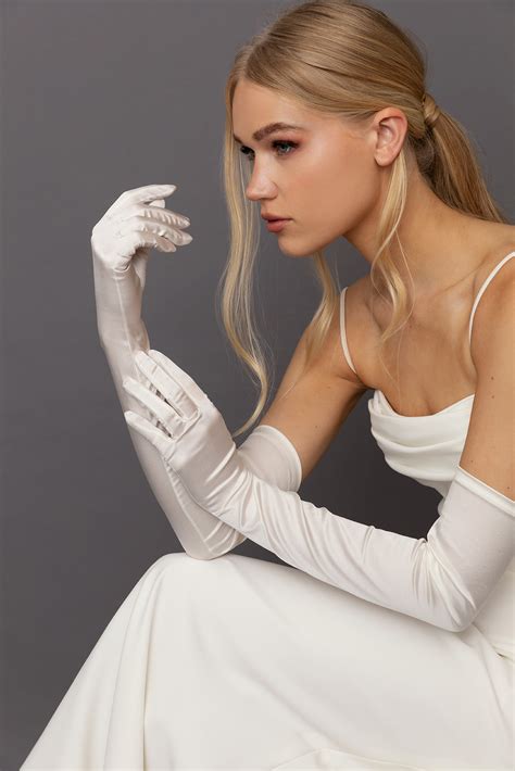 Tl X Bride Merch Silk Satin Gloves Tara Lauren