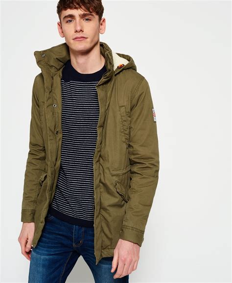 Mens Rookie Military Parka Jacket In Deepest Army Superdry