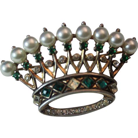 Trifari Figural Sterling Crown Pat 140779 Brooch From