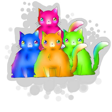 Neon Cats By Telapathic On Deviantart