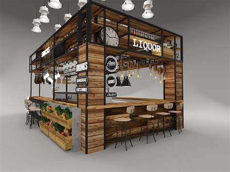 Modern Wood Food Stall Design