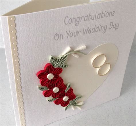 Quilled Wedding Congratulations Card Tarjetas Felicitacion Boda
