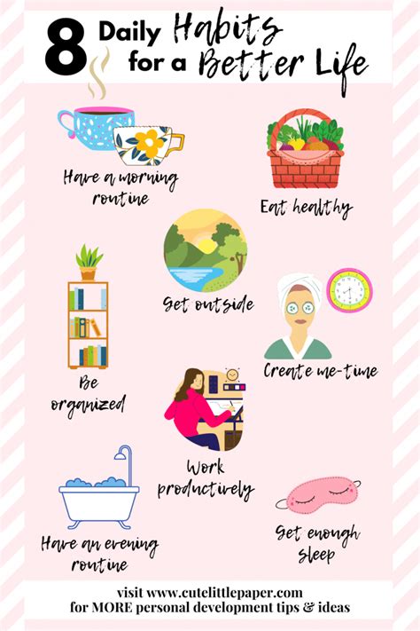 Best Daily Habits For A Better Life - Cute Little Paper | Daily habits ...