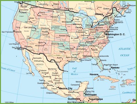 Printable Map Of The United States And Mexico - Printable US Maps