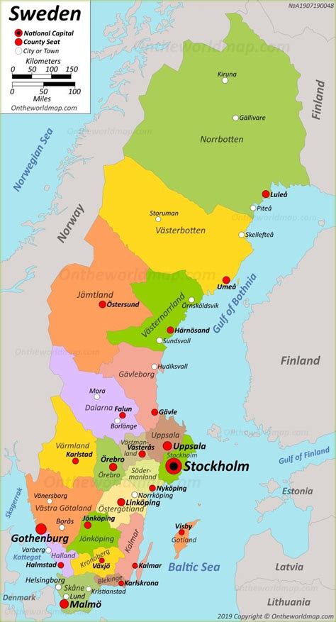 Sweden map and satellite image. Sweden Map
