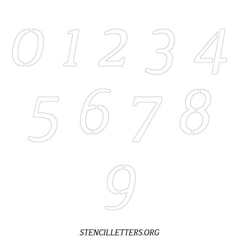 Free Printable Numbers Stencils Design Style 39 Italic Stencil