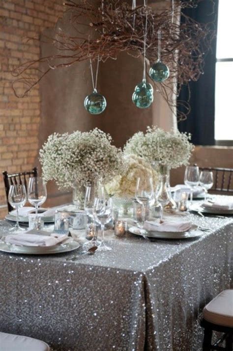 Winter Wedding Centerpiece Babys Breath With Curly Willow Branch
