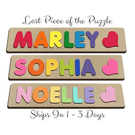 Wooden Name Puzzle Great Toddler Learning Toy For Kids Etsy Easter