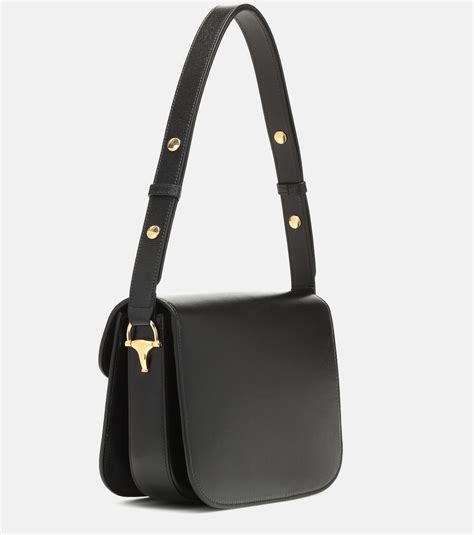 Gucci Horsebit 1955 Leather Shoulder Bag In Black Gucci Mytheresa