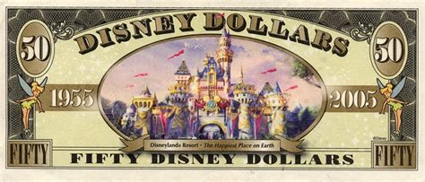 Banknote Index Fantasy 50 Disney Dollar