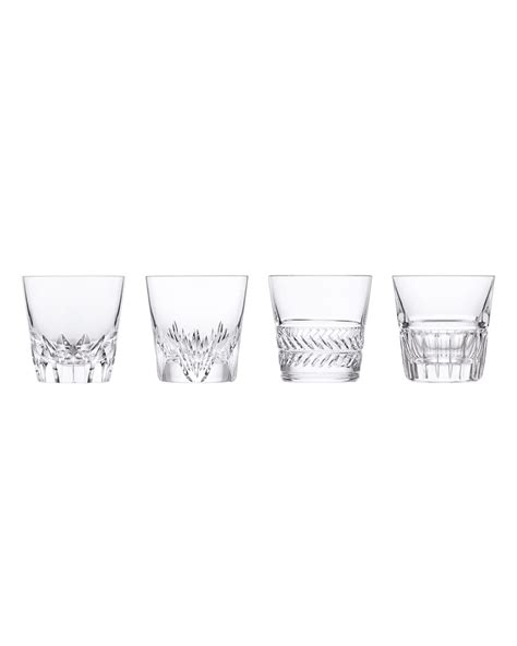 Handcrafted Double Old Fashioned Glasses Made Of Lead Crystal Set Of Four Each Holds 85