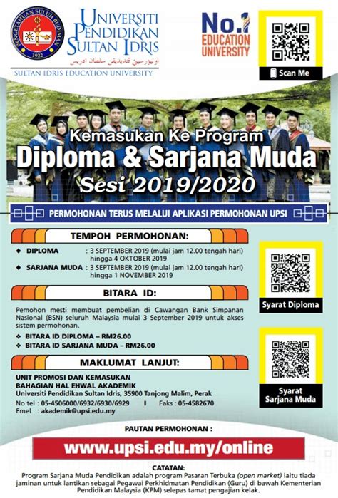 Upsi menawarkan kemasukan kepada lepasan stpm(atau setaraf); UPSI Portal