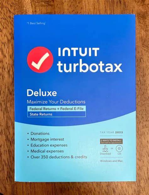 Turbotax Deluxe Tax Software Federal State Tax Return Pc Mac