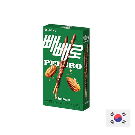 LOTTE PEPERO ALMOND CHOCOLATE BISCUIT STICKS SNACK 37G Kelokal Com