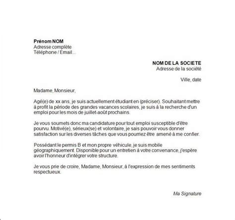 Lettre de motivation job d été sans expérience - laboite-cv.fr