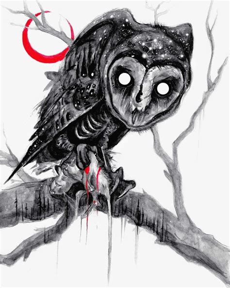 Brian Serway Owls Drawing Scary Art Dark Art Drawings