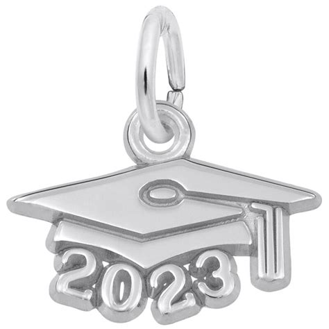 Small Graduation Cap 2023 Charm In Sterling Silver