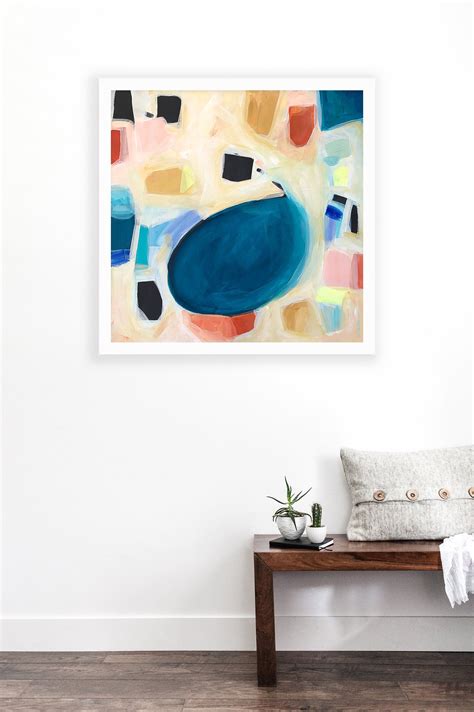 Teal Abstract Painting Art Print Various Size Etsy Abstract Art