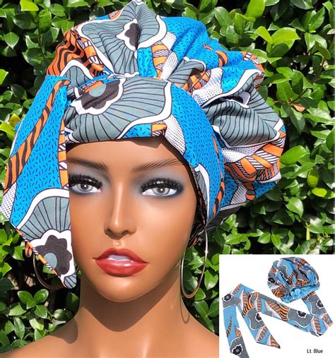 Satin Lined Bonnet Satin Lined Head Wrap Headwrap Afro Pre Tied Head Wrap African Print