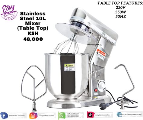 Stainless Steel 10 L Mixer Table Top Easy Bake Supplies
