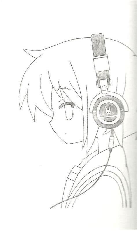 Girl With Headphones Drawing At Free For Personal Use Girl With Headphones