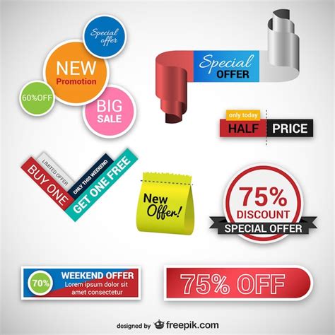 Offers Stickers Packs Vector Free Download