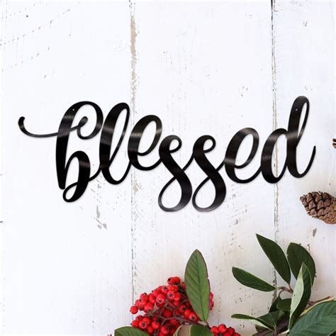 Blessed Sign Blessed Metal Sign Large Blessed Wall Art Etsy