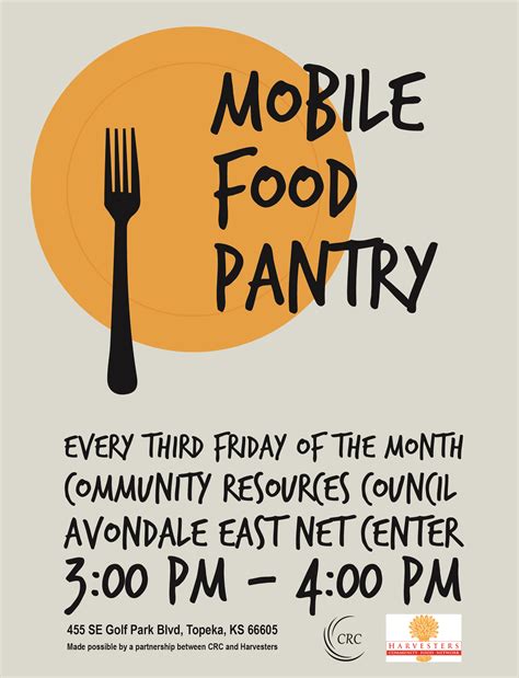 Please have a space cleared in your trunk or back seat for volunteers to place a prepacked box of food. Mobile Food Pantry - Community Resources Council