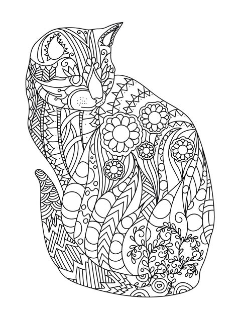 Cat Mandala Coloring Pages Tedy Printable Activities