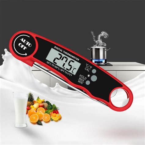 Digital Food Thermometer Foldable Waterproof Kitchen Meat Water Milk