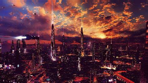 Download Futuristic City Science Fiction Fantasy Artwork 1920x1080