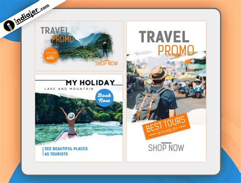 3 Travel Agency Social Media Ads Banner Design Psd Template Free Indiater