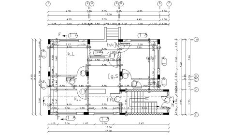 1300 X 810 Meter Working Drawing Floor Plan Dwg File