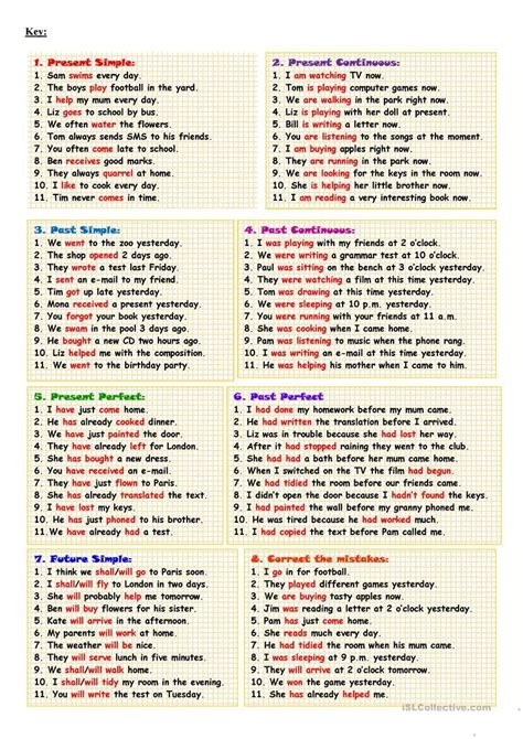Grammarrevision English Esl Worksheets For Distance Learning And