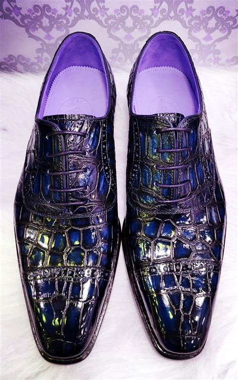 Blue Alligator Skin Shoes For Sale Dress Shoes Men Loafers Men