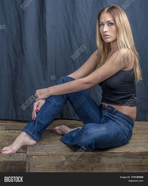 Slim Blonde Girl Long Image And Photo Free Trial Bigstock