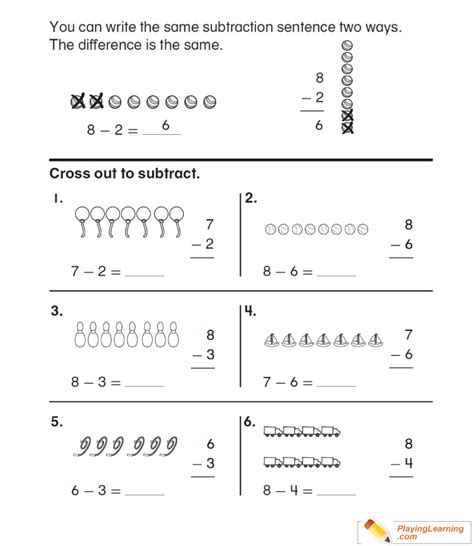 Subtraction Worksheets For First Grade Worksheets For Kindergarten